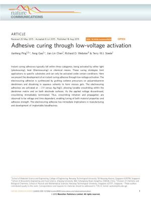 Adhesive Curing Through Low-Voltage Activation