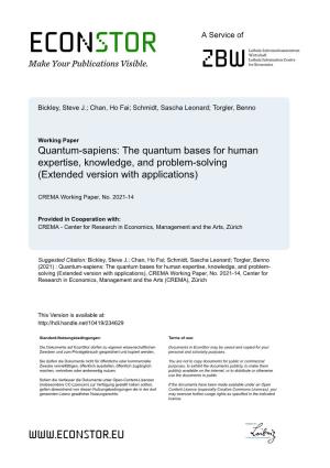 The Quantum Bases for Human Expertise, Knowledge, and Problem-Solving (Extended Version with Applications)
