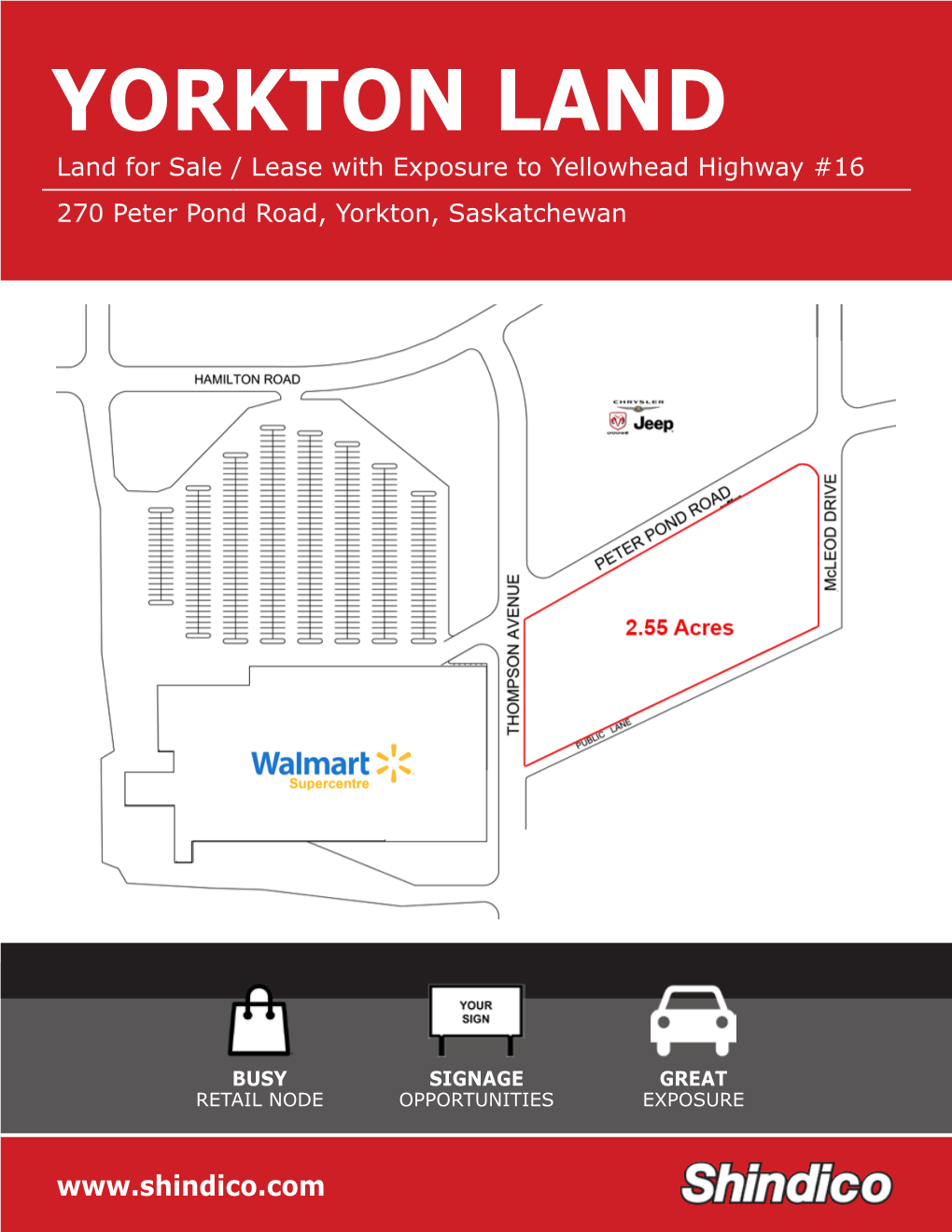 YORKTON LAND Land for Sale / Lease with Exposure to Yellowhead Highway #16 270 Peter Pond Road, Yorkton, Saskatchewan