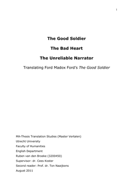 The Good Soldier the Bad Heart the Unreliable Narrator