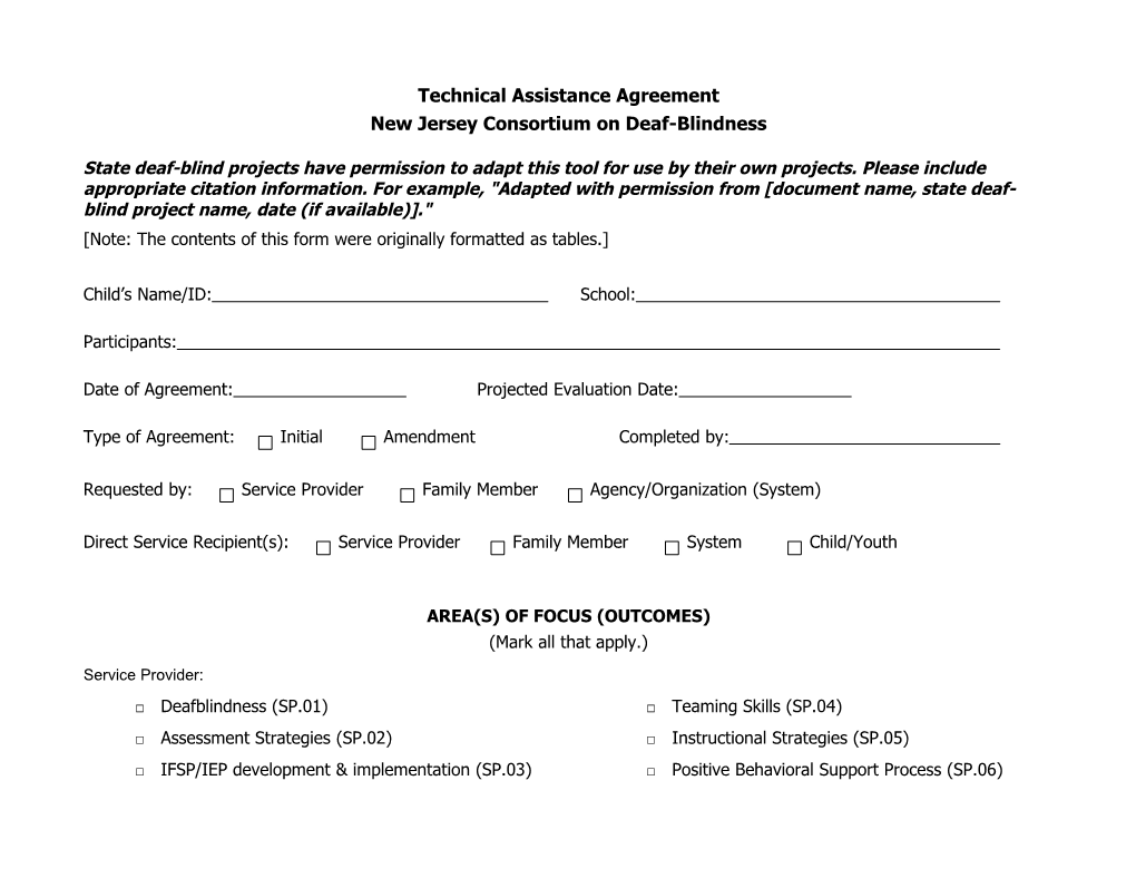 Technical Assistance Agreement