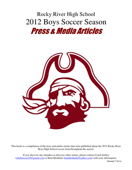2012 Boys Soccer Season Press & Media Articles