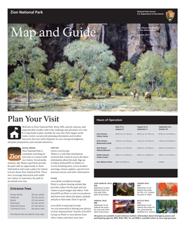 Zion National Park Map and Guide Summer 2011