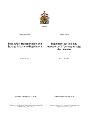 Feed Grain Transportation and Storage Assistance Regulations