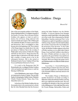 Mother Goddess : Durga