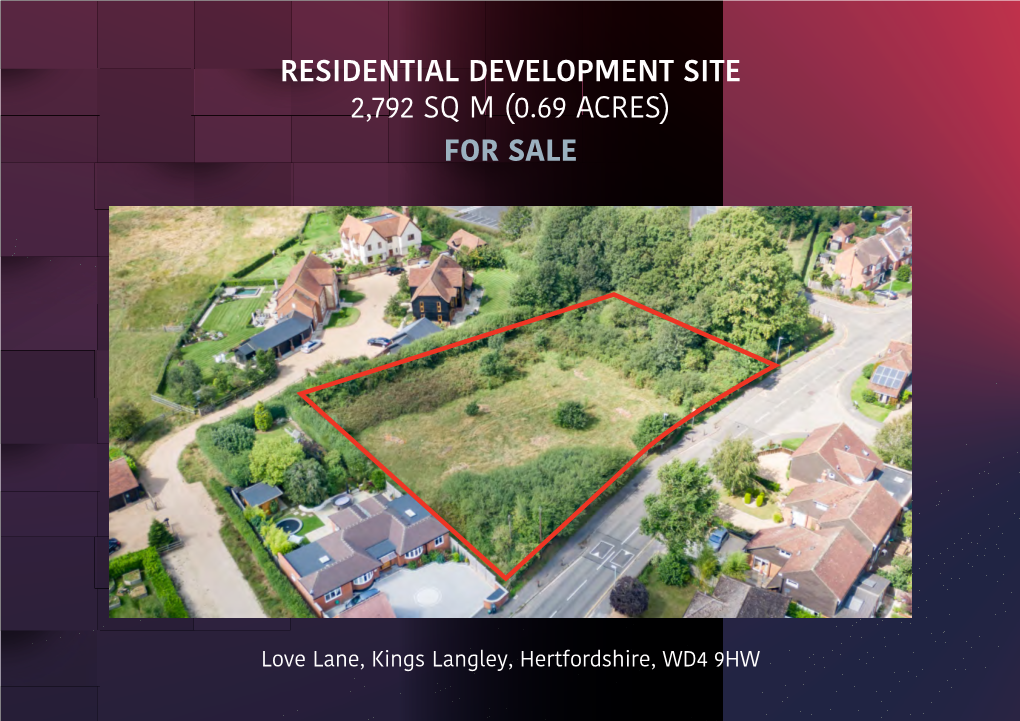 Residential Development Site 2,792 Sq M (0.69 Acres) for Sale