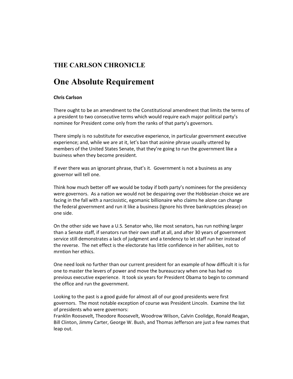 The Carlson Chronicle