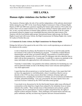 Sri Lanka ASIAN HUMAN RIGHTS COMMISSION