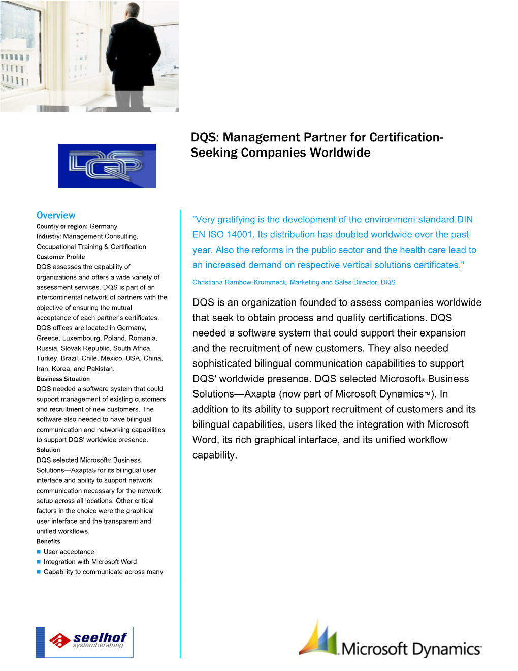 DQS: Management Partner for Certification-Seeking Companies Worldwide