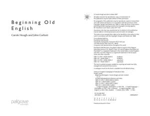 Beginning Old English / Carole Hough and John Corbett