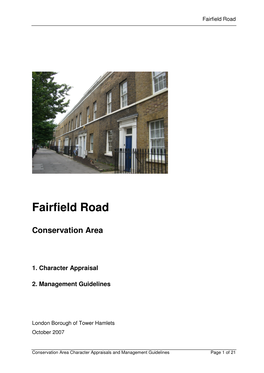 Fairfield Road Conservation Area Was Designated in September 1989