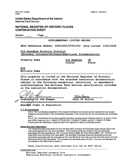 Old Pasadena Historic District (Boundary Increase/Decrease/Additional Documentation)