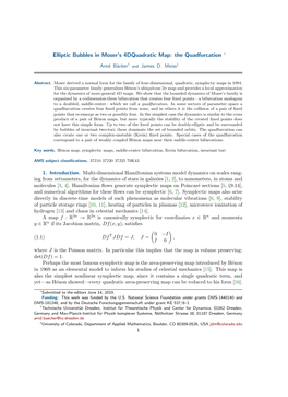 Elliptic Bubbles in Moser's 4D Quadratic Map: the Quadfurcation