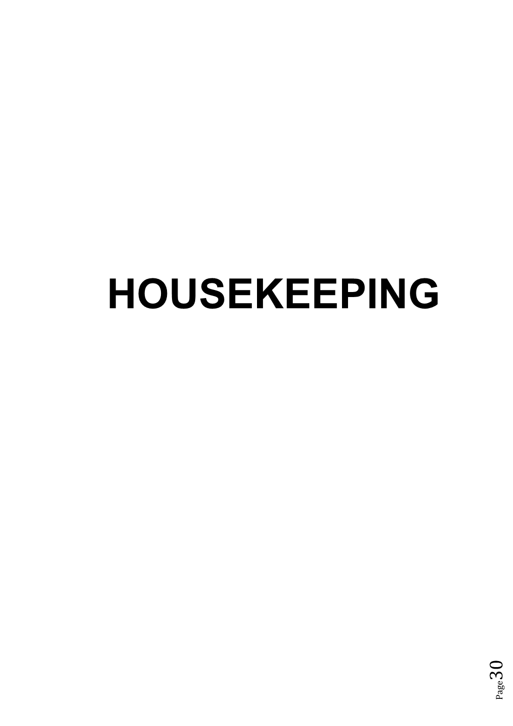 Housekeeping