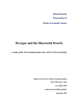 Dvergar and the Discworld Dwarfs
