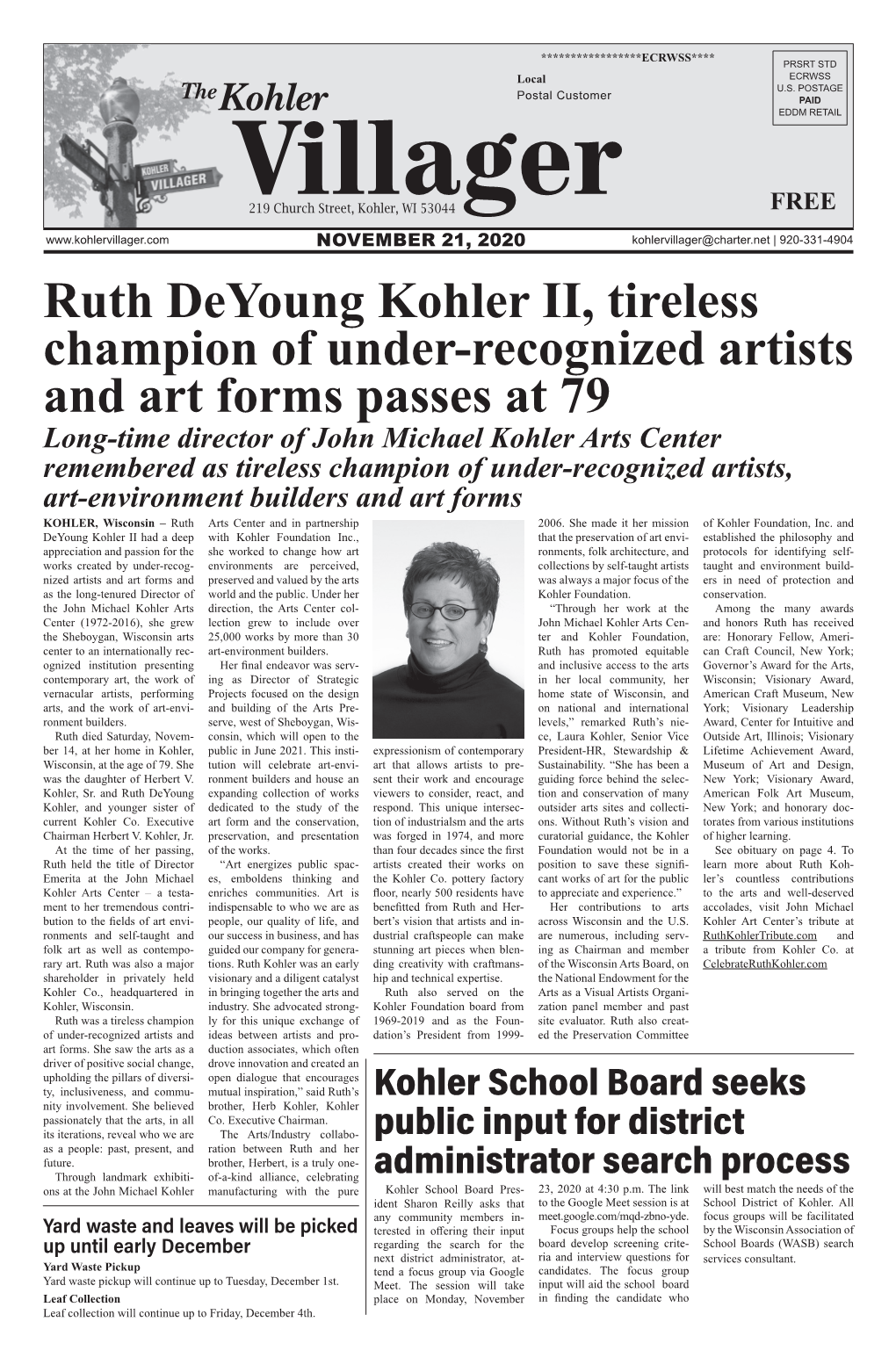 Ruth Deyoung Kohler II, Tireless Champion of Under-Recognized