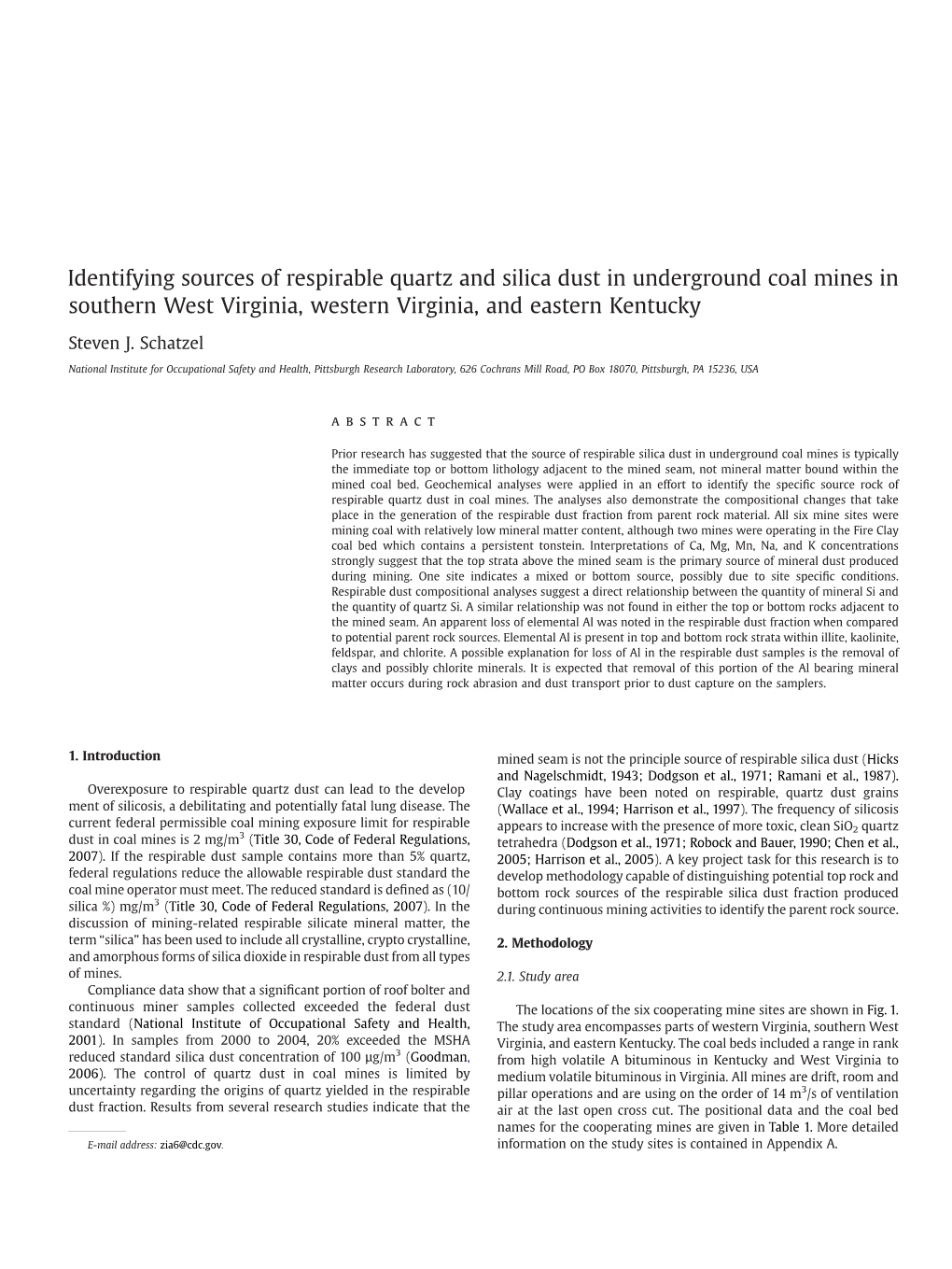 Identifying Sources of Respirable Quartz and Silica Dust in Underground Coal Mines in Southern West Virginia, Western Virginia, and Eastern Kentucky