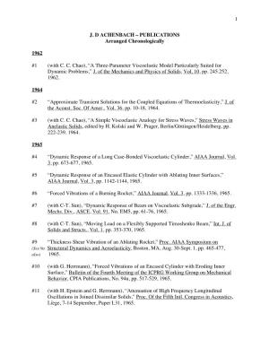 J. D ACHENBACH – PUBLICATIONS Arranged Chronologically