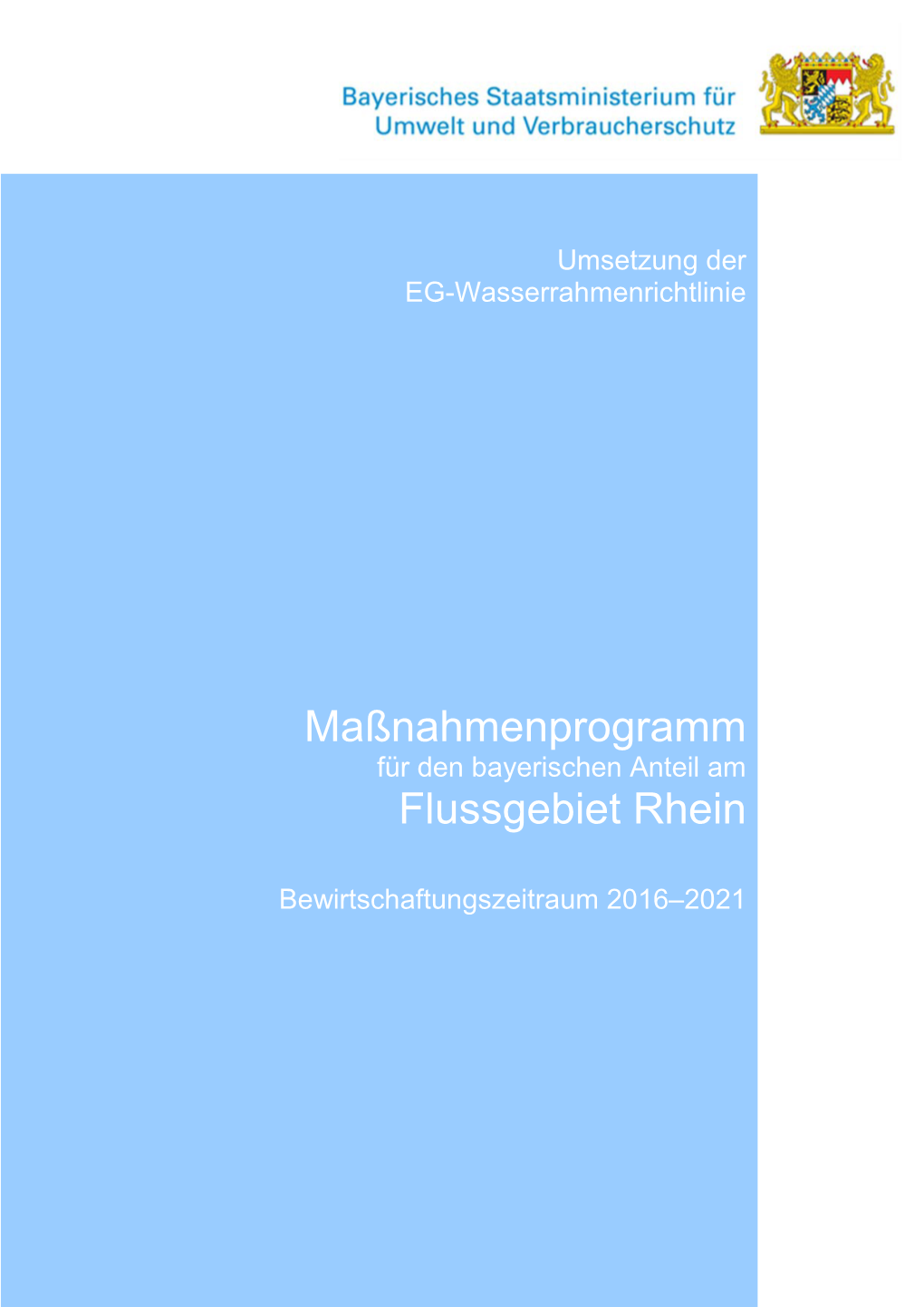 Umsetzung Der EG-Wasserrahmenrichtlinie