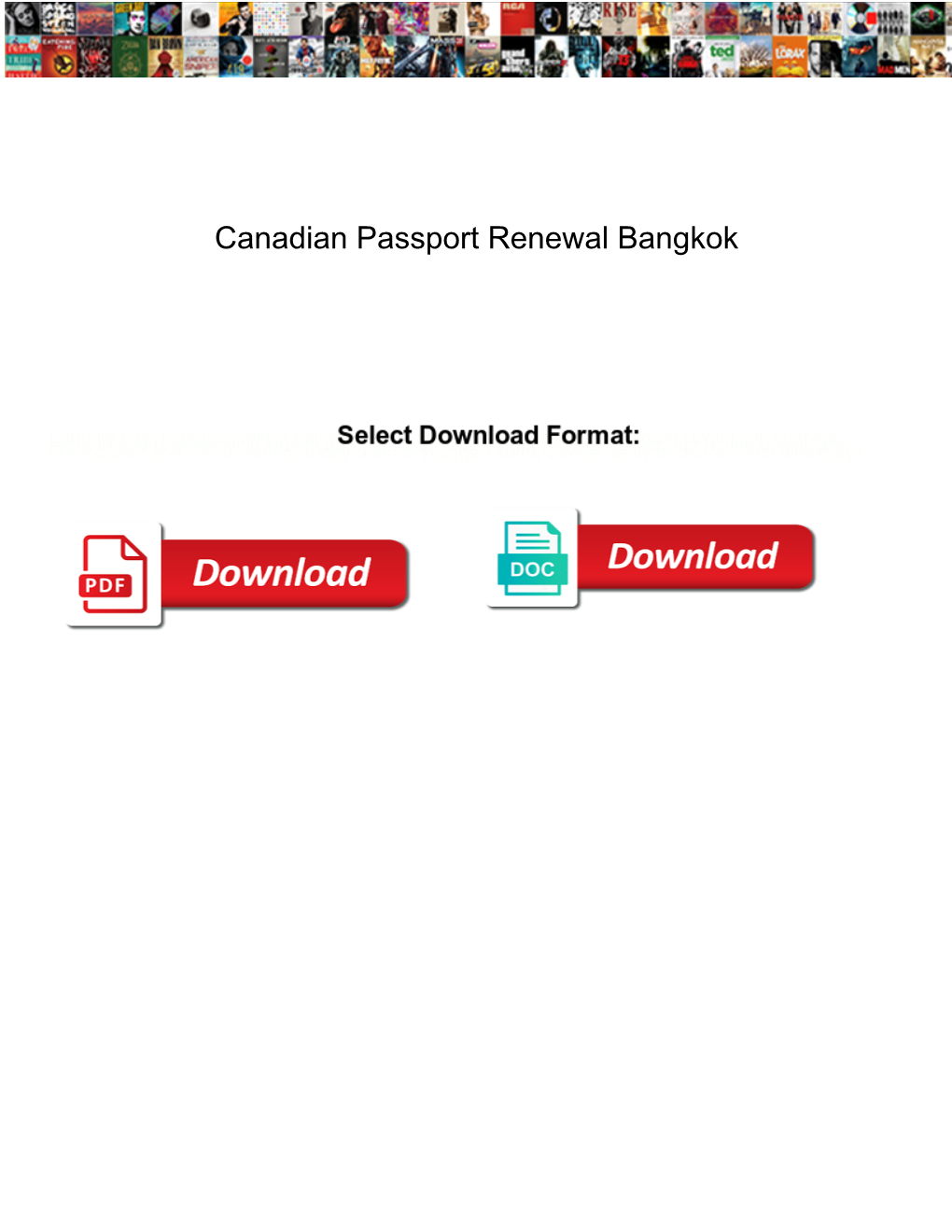 Canadian Passport Renewal Bangkok