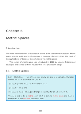 Chapter 6 Metric Spaces