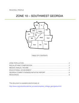Zone 10 – Southwest Georgia