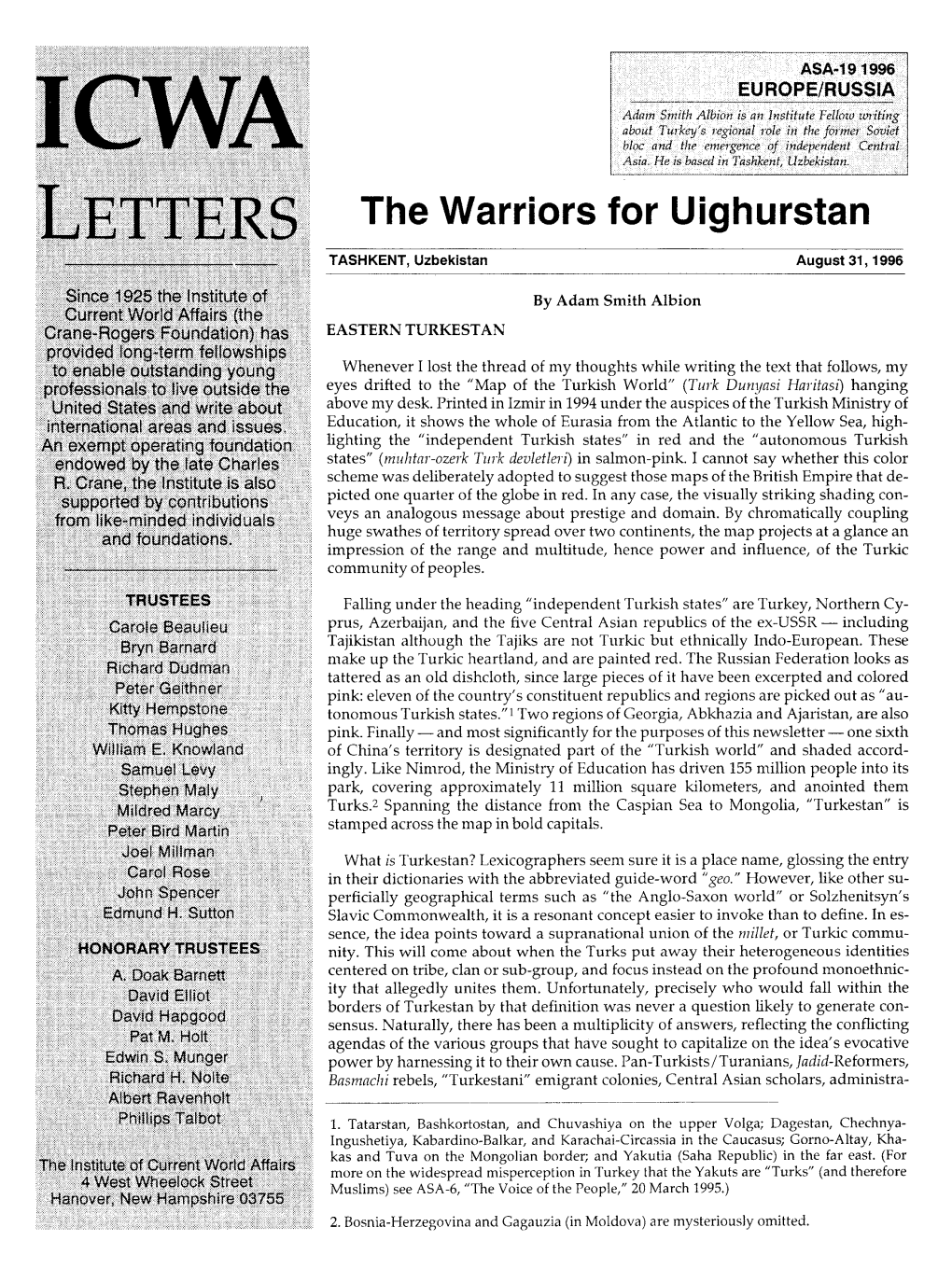 The Warriors for Uighurstan