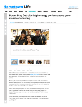 Power Play Band Rocks Metro Detroit