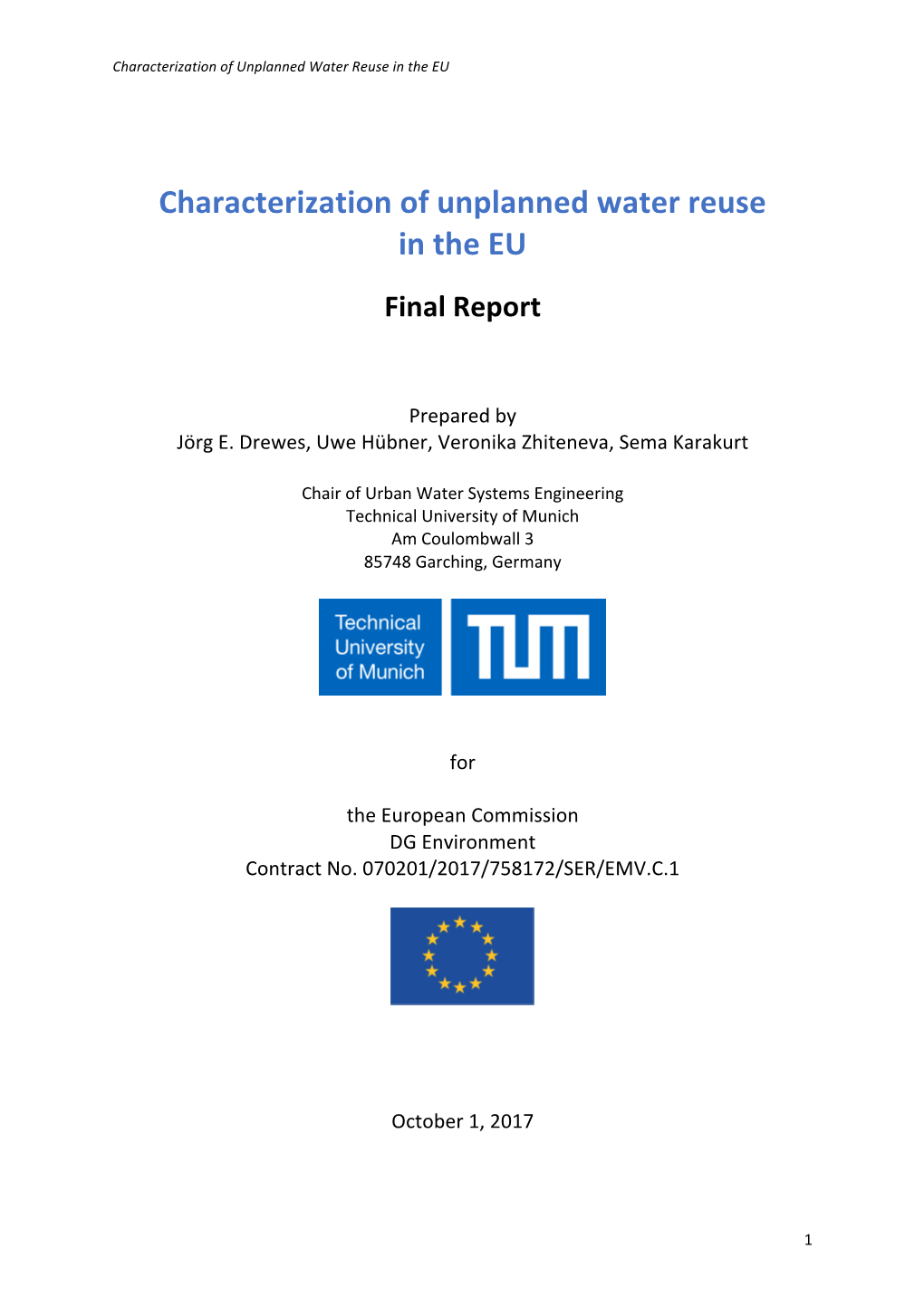 Characterization of Unplanned Water Reuse in the EU