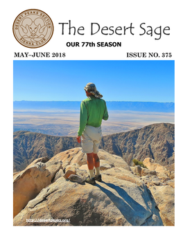 The Desert Sage OUR 77Th SEASON MAY–JUNE 2018 ISSUE NO