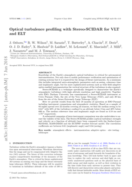 Optical Turbulence Profiling with Stereo-SCIDAR for VLT And