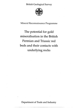 144 the Potential for Gold Mineralisation in the British
