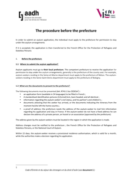 The Procedure Before the Prefecture