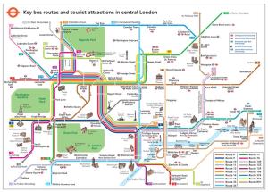 Key Bus Routes and Tourist Attractions in Central London 153 73 to Stoke Newington to Finsbury Park