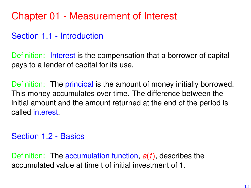 Chapter 01 - Measurement of Interest