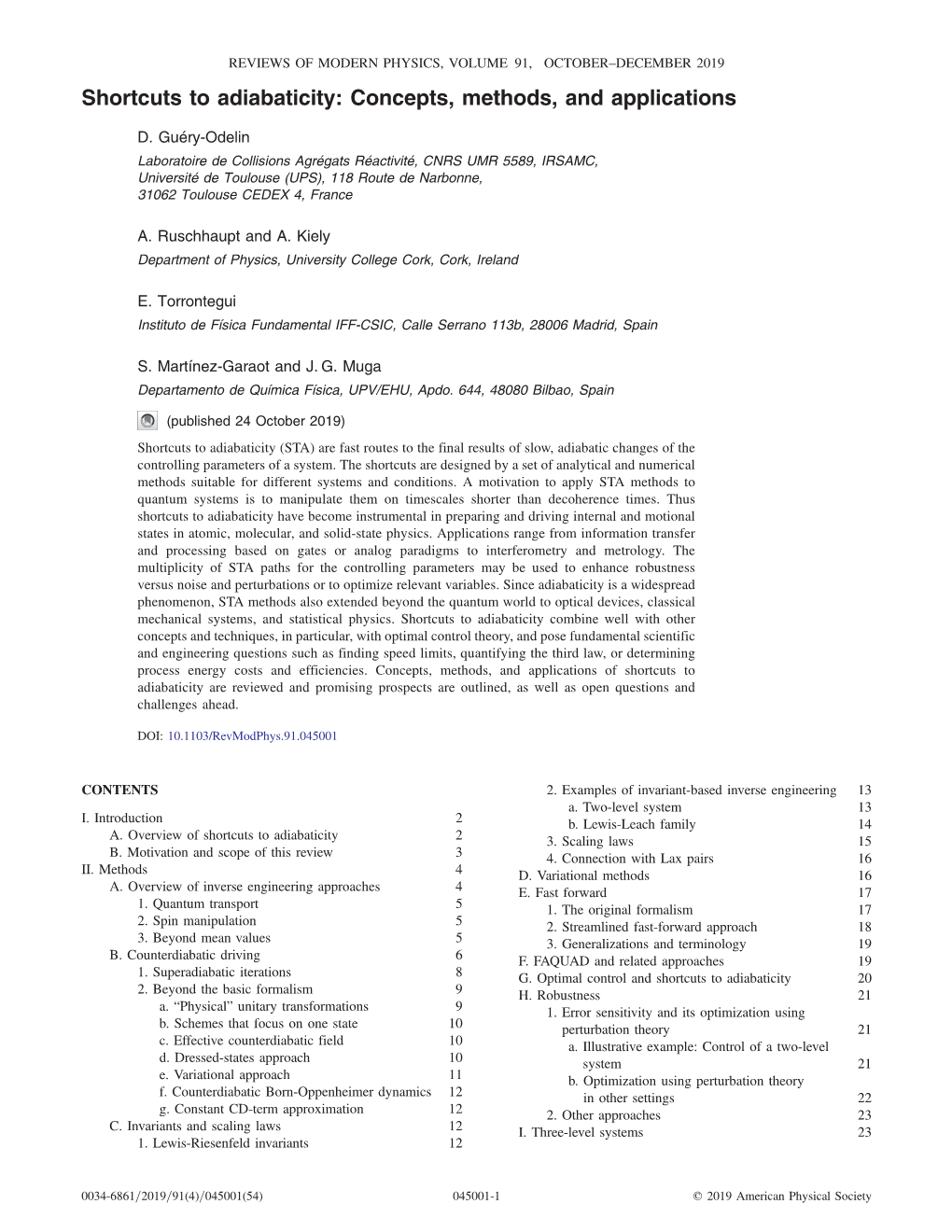 Shortcuts to Adiabaticity: Concepts, Methods, and Applications