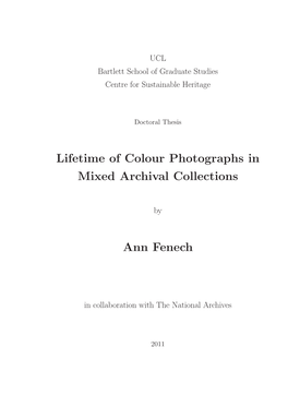 Lifetime of Colour Photographs in Mixed Archival Collections