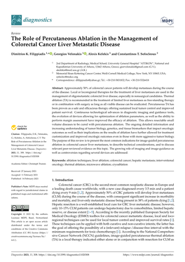 The Role of Percutaneous Ablation in the Management of Colorectal Cancer Liver Metastatic Disease