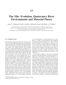 The Nile: Evolution, Quaternary River Environments and Material Fluxes