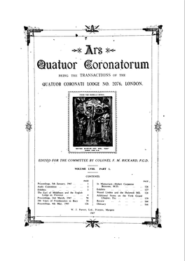 Ars Quatuor Coronatorum Vol. 58