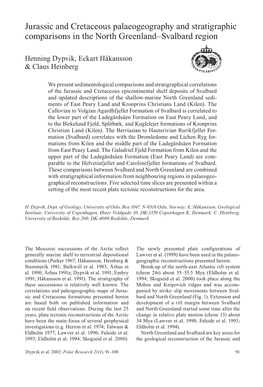 Jurassic and Cretaceous Palaeogeography and Stratigraphic Comparisons in the North Greenland–Svalbard Region