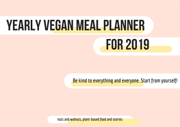 Yearly Vegan Meal Planner for 2019