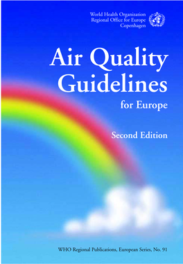 Air Quality Guidelines for Europe ; Second Edition