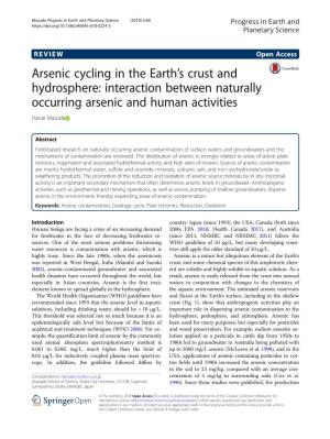 Interaction Between Naturally Occurring Arsenic and Human Activities Harue Masuda