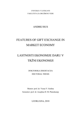 Features of Gift Exchange in Market Economy