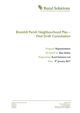 Bremhill Parish Neighbourhood Plan – Final Draft Consultation
