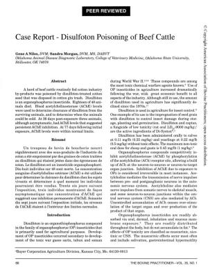 Case Report - Disulfoton Poisoning of Beef Cattle