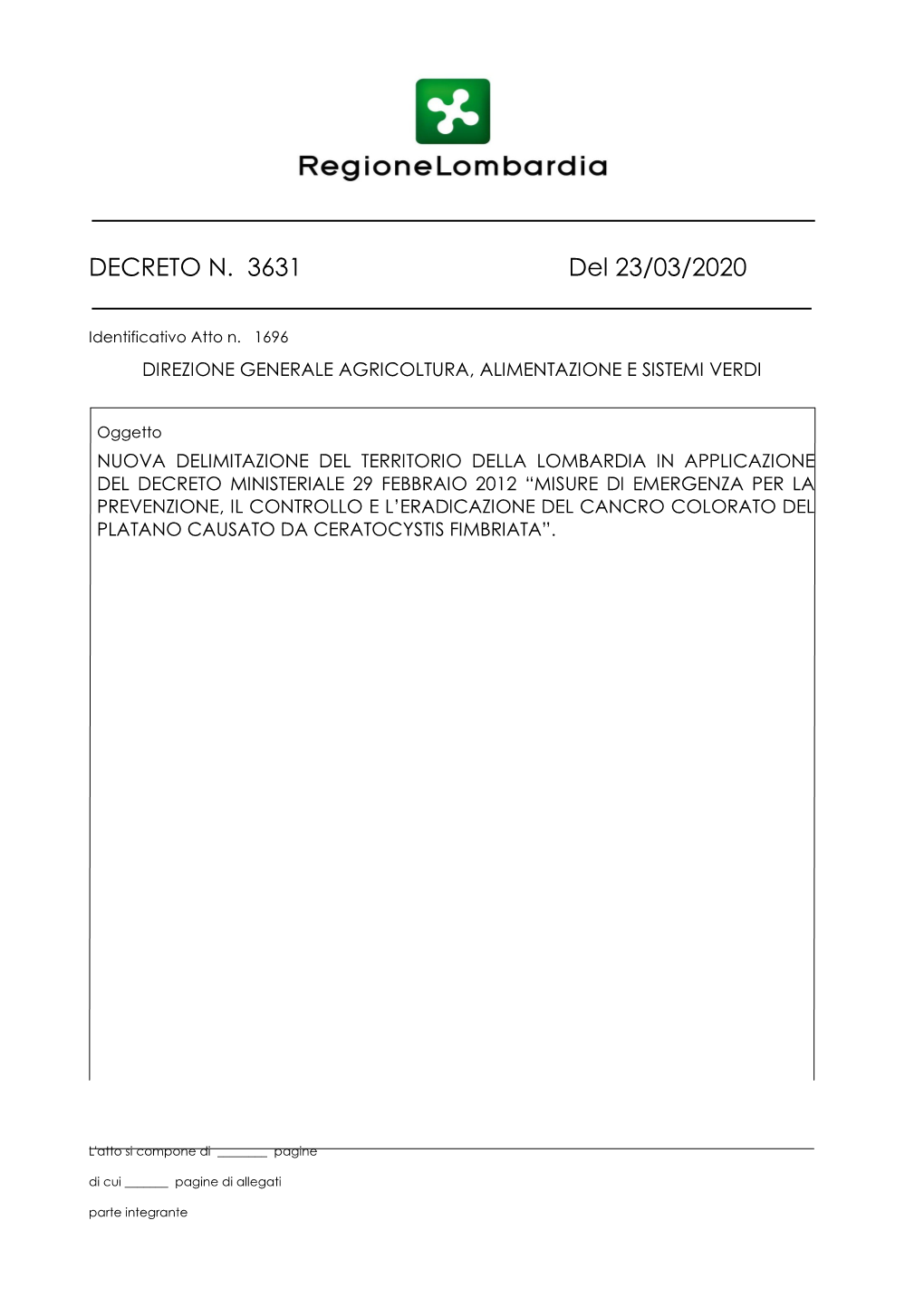 DECRETO N. 3631 Del 23/03/2020