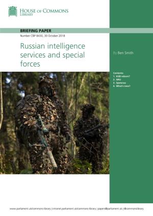 Russian Intelligence Services and Special Forces