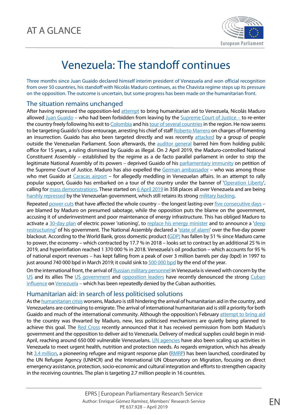 Venezuela: the Standoff Continues